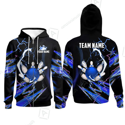 Custom Bowling Jersey Polo Shirt, Electric Strike & Neon Plasma, Custom Bowling Jersey Team Shirt For Players With Name & Team Name