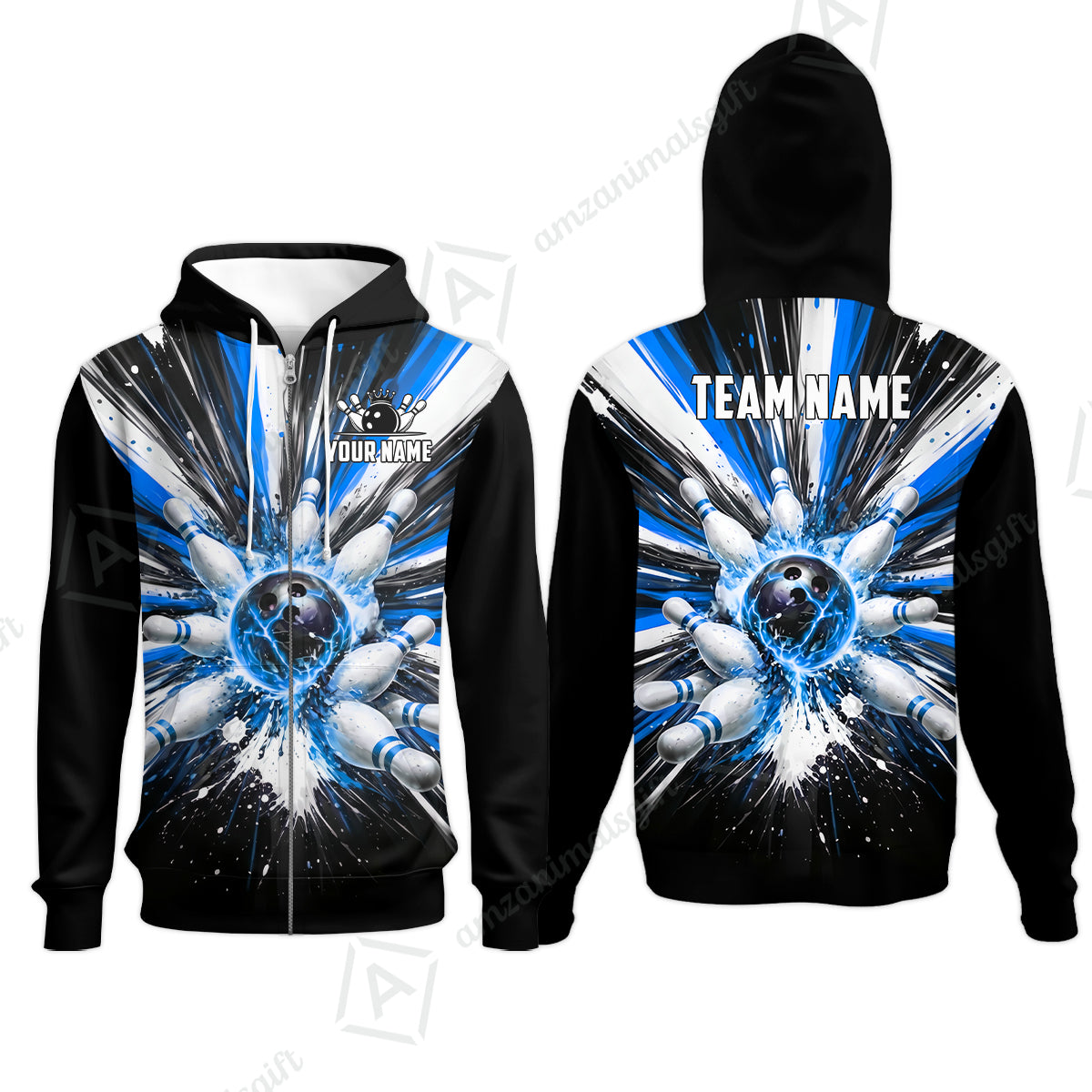 Custom Bowling Jersey Polo Shirt, Electric Burst Explosion, Custom Bowling Jersey Team Shirt For Players With Name and Team Name