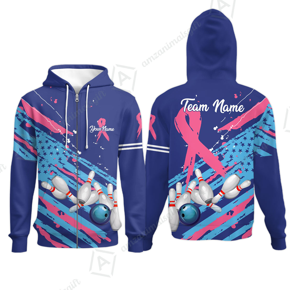 Custom Breast cancer awareness Bowling Team Jerseys Polo Shirts, Bowling uniforms, Breast cancer Bowling Personalized Name And Team Name