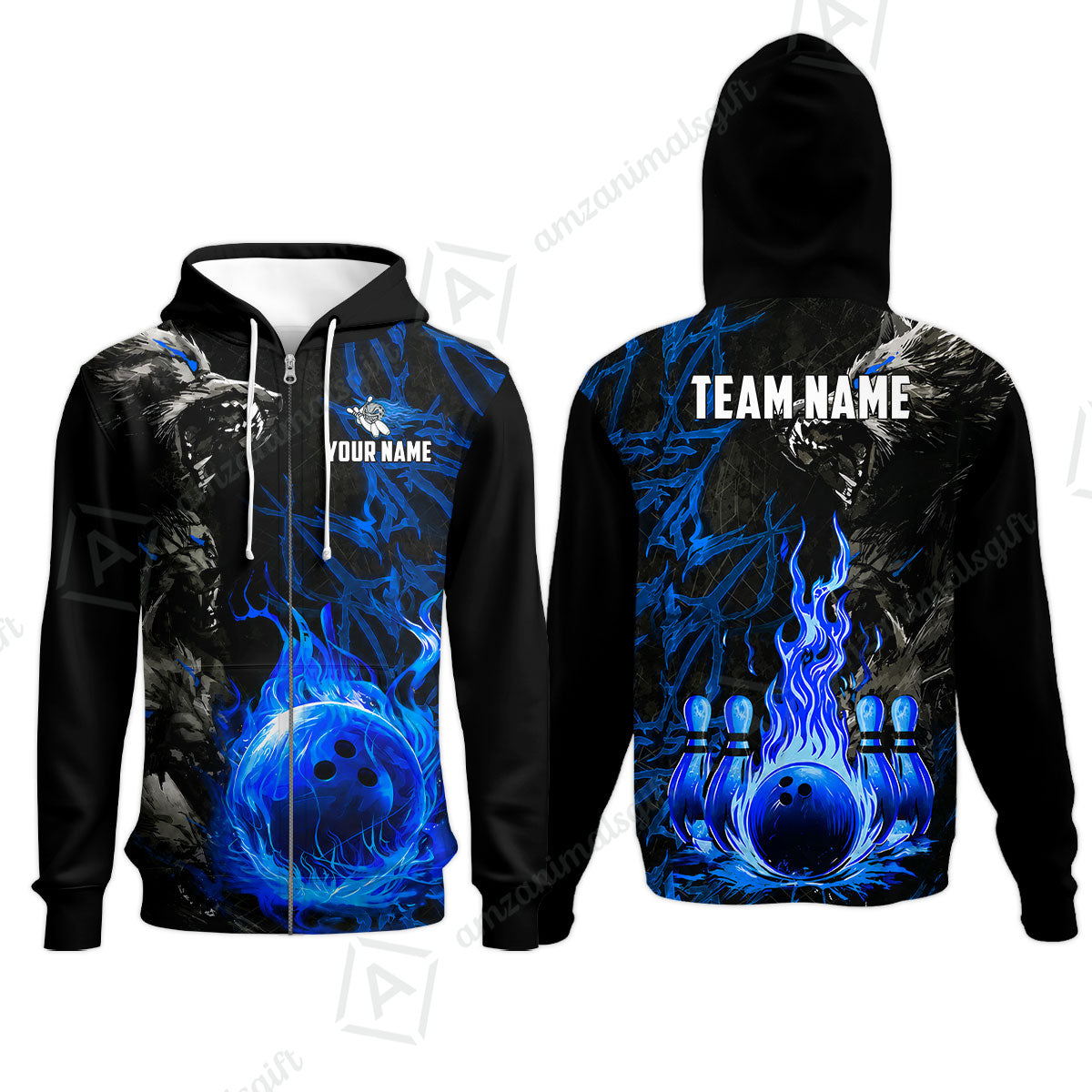 Custom Bowling Jersey Polo Shirt, Hellfire Werewolf & Crimson Strike, Custom Bowling Jersey Team Shirt For Players With Name & Team Name