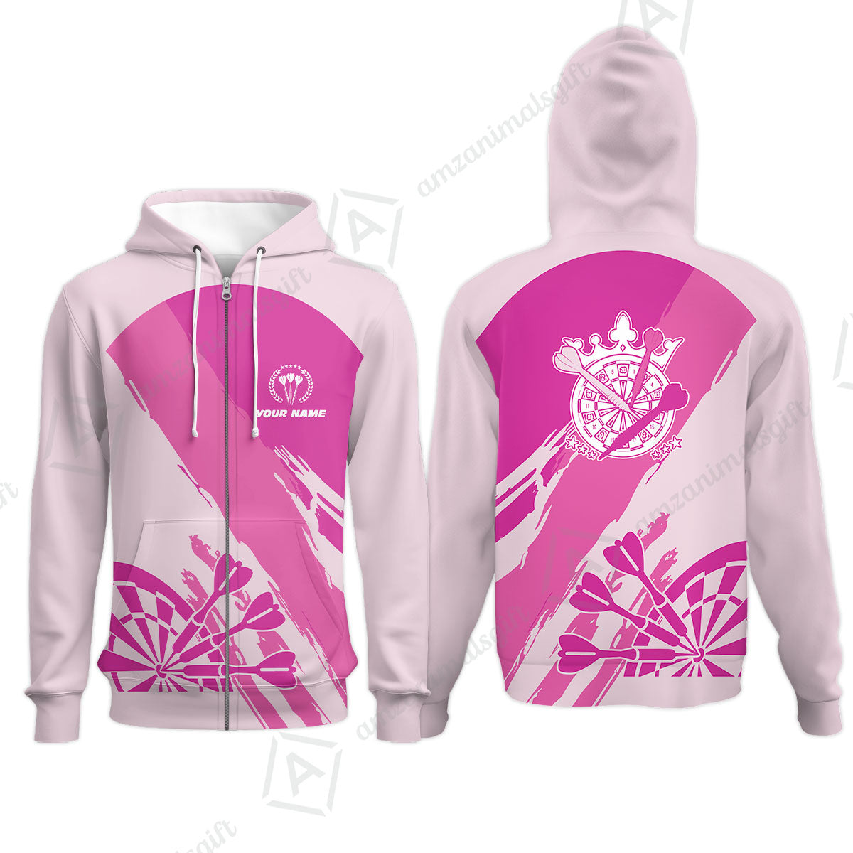 Customized Darts Women Polo Shirt, Light Dark Pink Team Shirt, Personalized Name Polo Shirt For Women - Perfect Gift For Darts Lovers, Darts Players