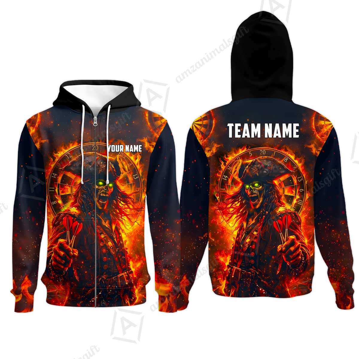 Custom Darts Jersey Polo Shirt, Ghost Pirate, Custom Dart Jersey Team Shirt For Players With Name & Team Name