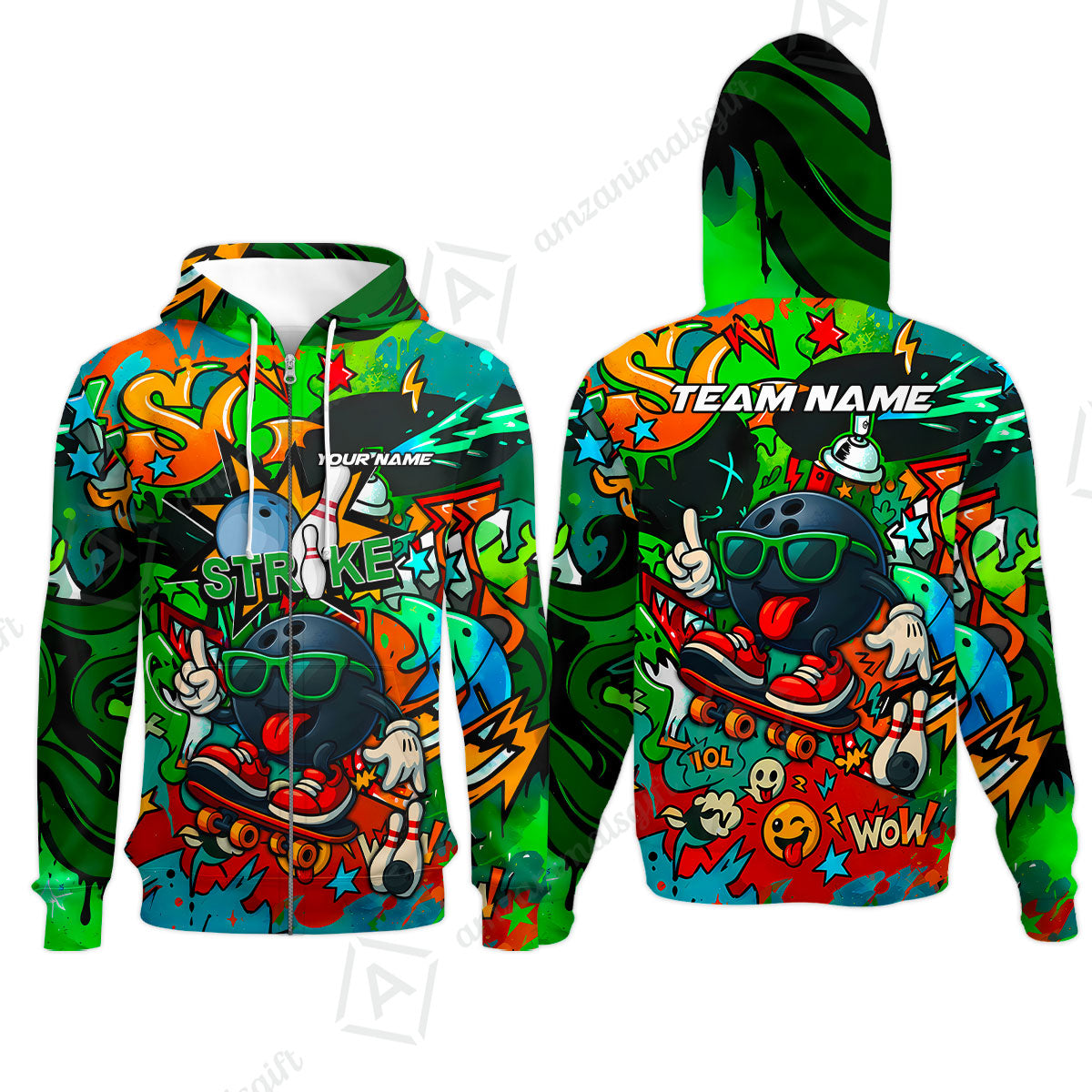 Customized Skater Bowler Bowling Jersey, Custom Name And Team Name For Bowlers
