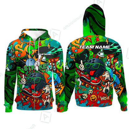 Customized Skater Bowler Bowling Jersey, Custom Name And Team Name For Bowlers