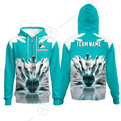 Custom Bowling Jersey Polo Shirt, Electric Marble Strike, Custom Bowling Jersey Team Shirt For Players With Name and Team Name