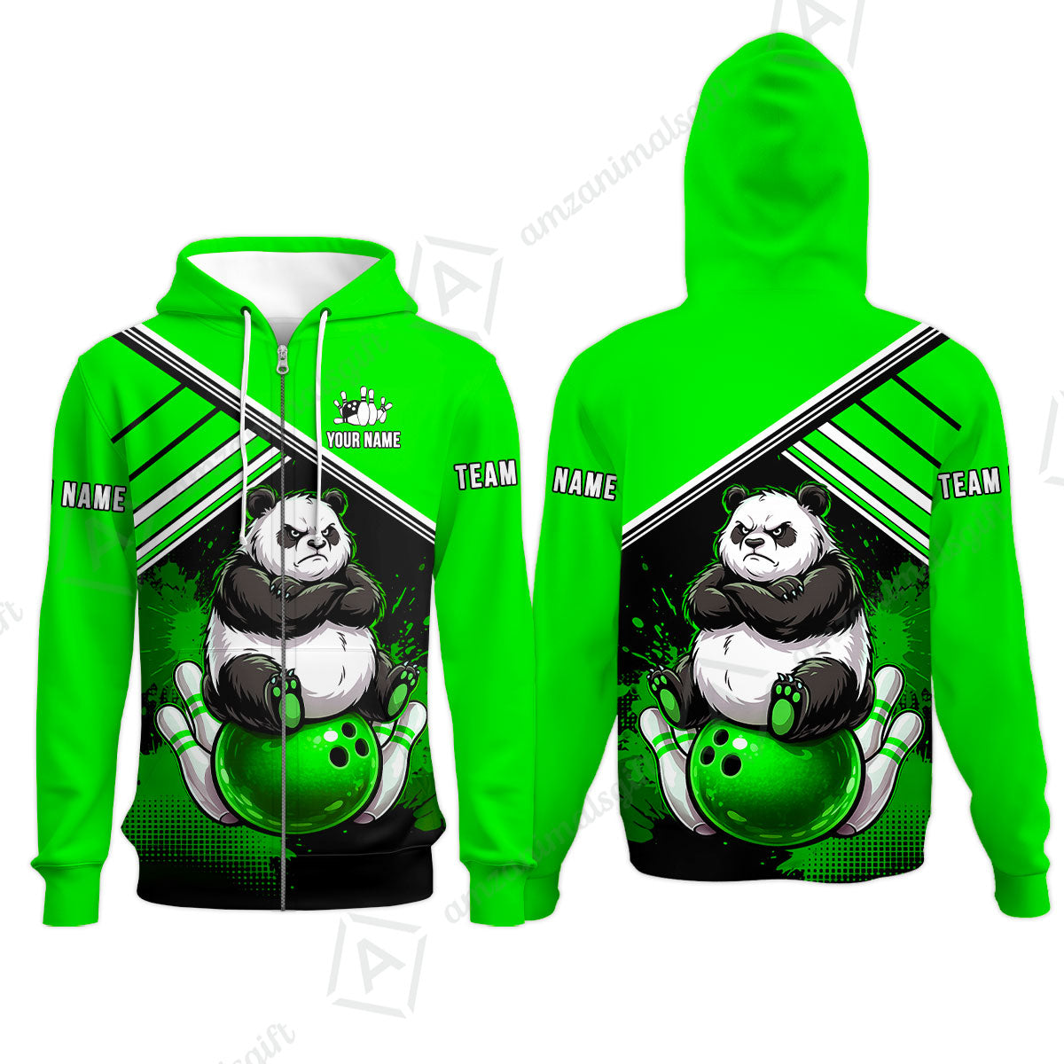 Custom Bowling Jersey Polo Shirt, Panda Mascot Bowling Custom Bowling Jersey Team Shirt For Players With Name & Team Name