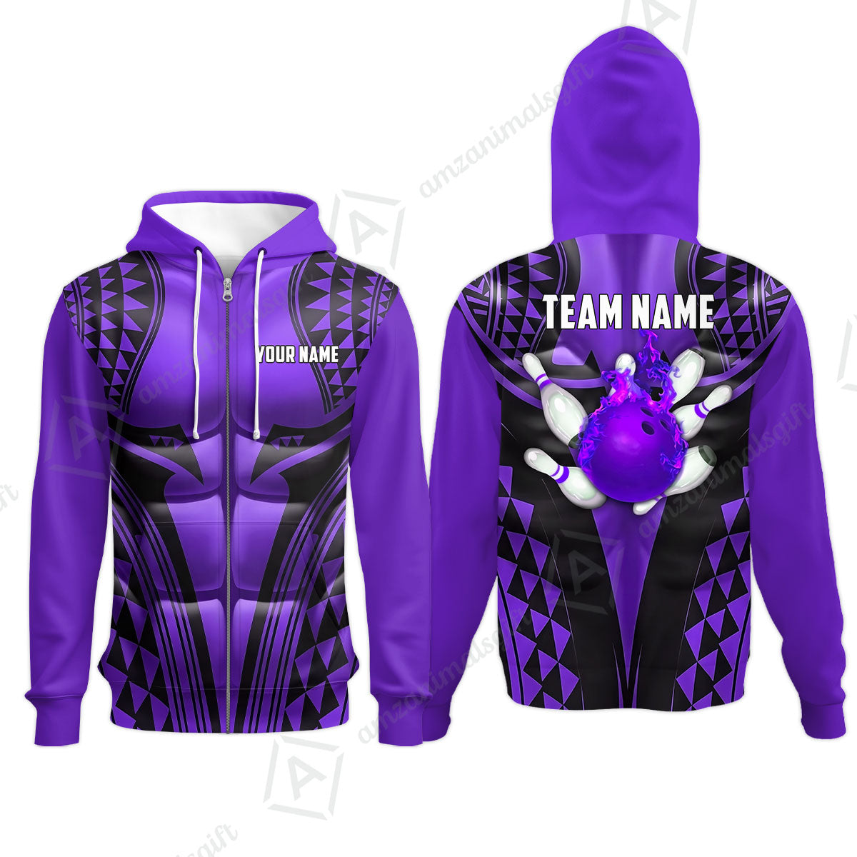 Custom Bowling Jersey Polo Shirt, Polynesian Strike, Custom Bowling Jersey Team Shirt For Players With Name & Team Name
