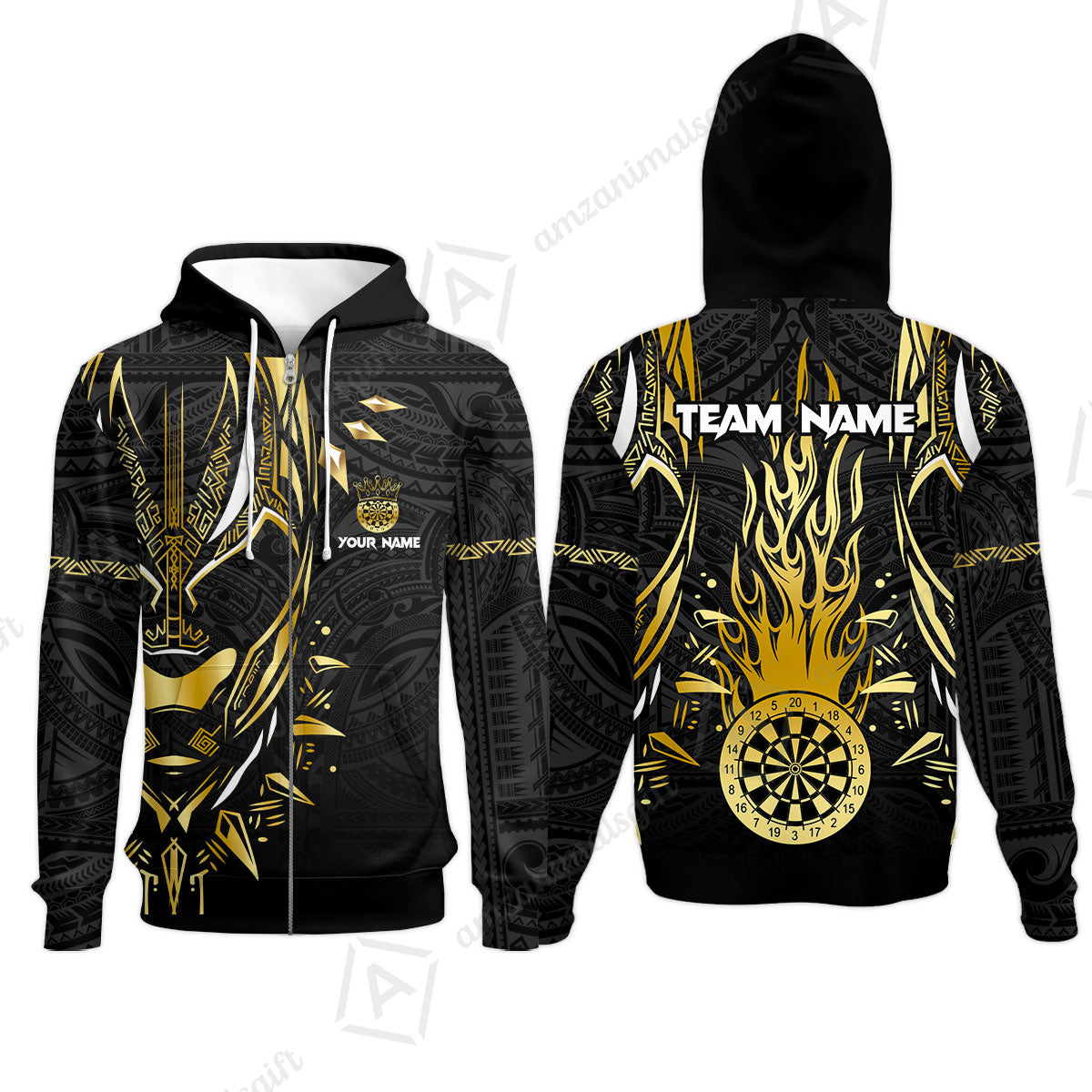 Custom Darts Team Jersey, Black Panther Forever Darts Jersey Polo Quarter-Zip Shirts, Custom Darts Uniforms Jerseys