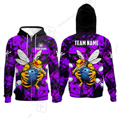 Custom Bowling Jersey Polo Shirt, The Wild Wasp Strike, Custom Bowling Jersey Team Shirt For Players With Name & Team Name