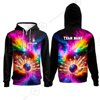 Custom Cosmic Bowling Night Jersey Polo Shirt, Custom Cosmic Bowling Night Jersey Team Shirt For Players With Name & Team Name