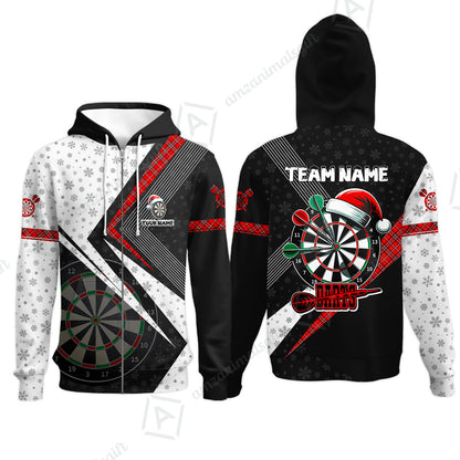 Custom Funny Santa Darts Unisex Polo Team Shirts, Custom Christmas Team League Darts Jersey Polo , Custom Darts Team Jerseys Uniform