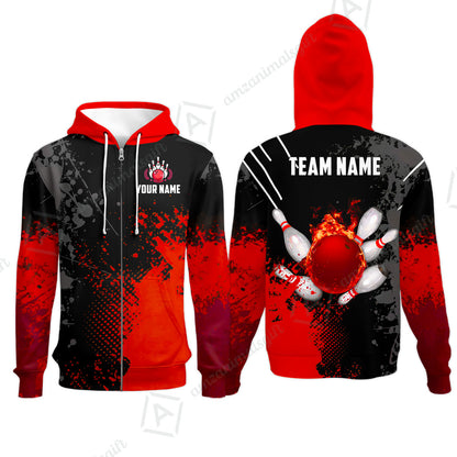 Custom Bowling Jersey Polo Shirt, Fire Ball Bowling, Custom Bowling Jersey Team Shirt For Players With Name & Team Name