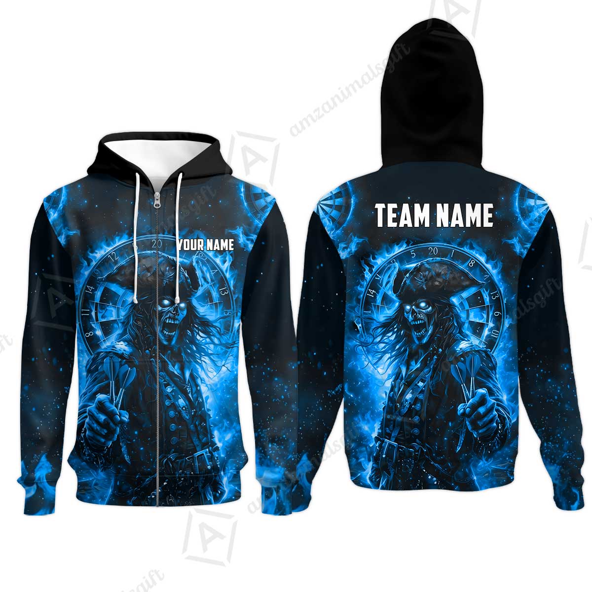 Custom Darts Jersey Polo Shirt, Ghost Pirate, Custom Dart Jersey Team Shirt For Players With Name & Team Name