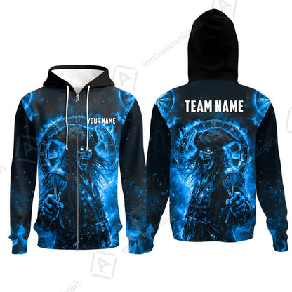Custom Darts Jersey Polo Shirt, Ghost Pirate, Custom Dart Jersey Team Shirt For Players With Name & Team Name