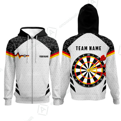 Custom Germany Darts Quarter-Zip Polo Shirt, Personalized Darts For Team Quarter-Zip Polo Shirt