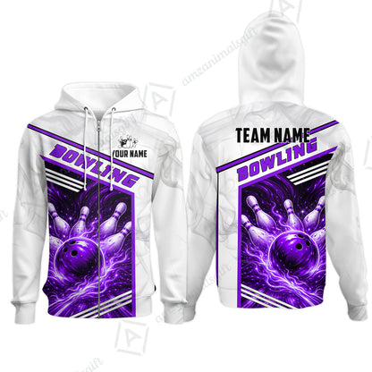 Custom Bowling Jersey Polo Shirt, Retro Racing & Fire Strike, Custom Bowling Jersey Team Shirt For Players With Name & Team Name
