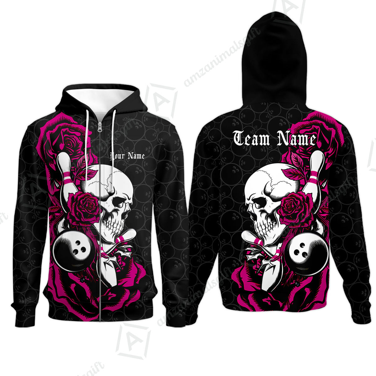 Custom Bowling Jersey Polo Shirt, Deadly Rose, Personalized Name And Team Name