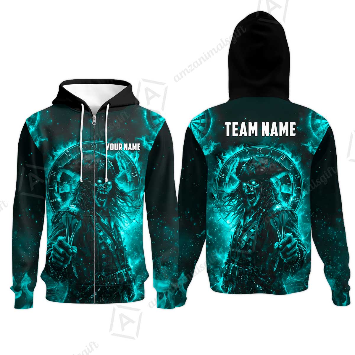 Custom Darts Jersey Polo Shirt, Ghost Pirate, Custom Dart Jersey Team Shirt For Players With Name & Team Name