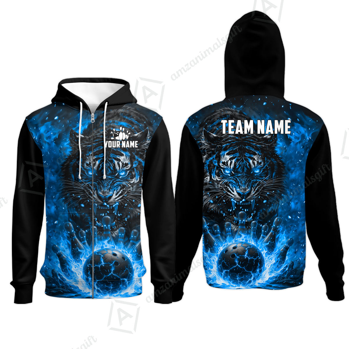 Custom Bowling Jersey Polo Shirt, Cursed Phantom Tiger, Custom Bowling Jersey Team Shirt For Players With Name & Team Name