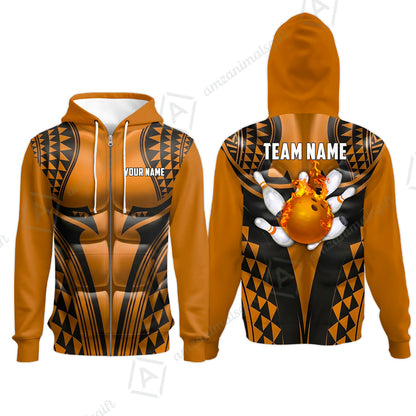 Custom Bowling Jersey Polo Shirt, Polynesian Strike, Custom Bowling Jersey Team Shirt For Players With Name & Team Name