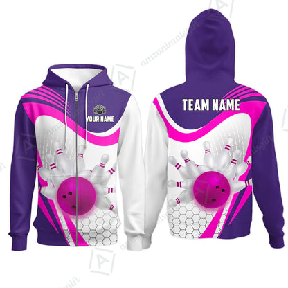 Custom Bowling Jersey Polo Shirt, Geometric Streamline & Fresh Mint, Custom Bowling Jersey Team Shirt For Players With Name & Team Name