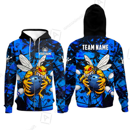 Custom Bowling Jersey Polo Shirt, The Wild Wasp Strike, Custom Bowling Jersey Team Shirt For Players With Name & Team Name