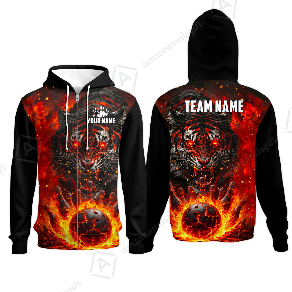 Custom Bowling Jersey Polo Shirt, Cursed Phantom Tiger, Custom Bowling Jersey Team Shirt For Players With Name & Team Name