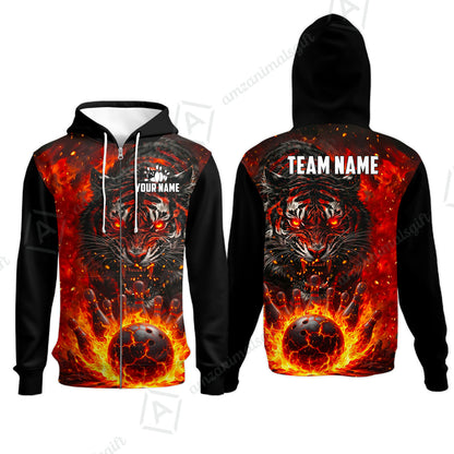 Custom Bowling Jersey Polo Shirt, Cursed Phantom Tiger, Custom Bowling Jersey Team Shirt For Players With Name & Team Name