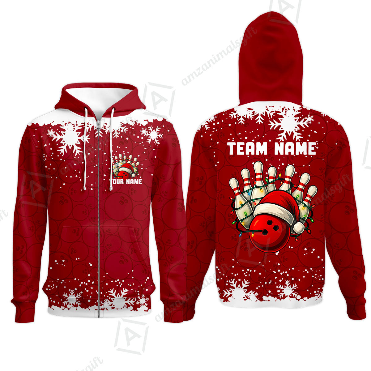 Christmas Bowling snowflake, Custom Xmas Bowling Outfits, Christmas Bowling uniforms - Bowling Polo Personalized Name And Team Name