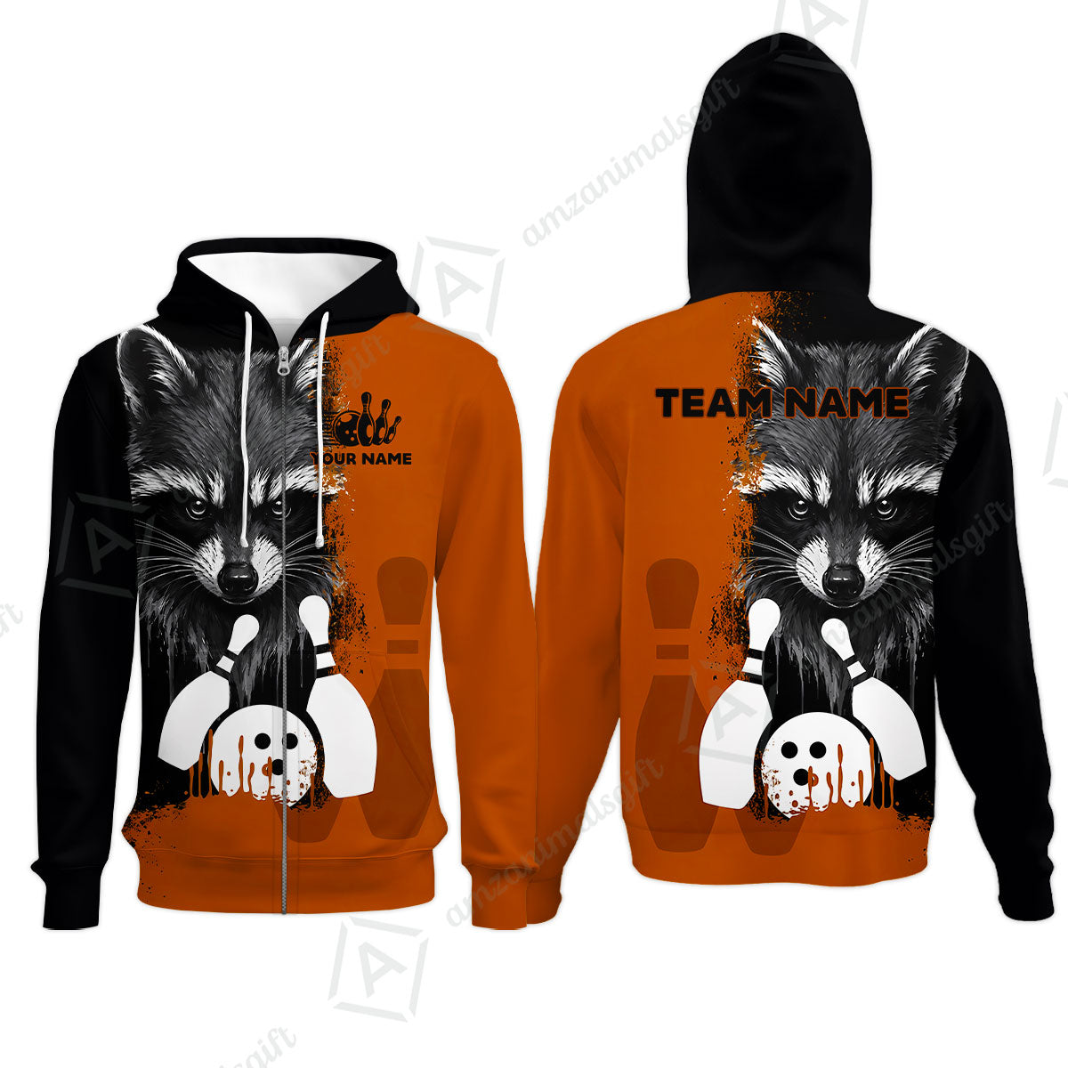 Custom Bowling Jersey Polo Shirt, Raccoon Bowling, Custom Bowling Jersey Team Shirt For Players With Name & Team Name