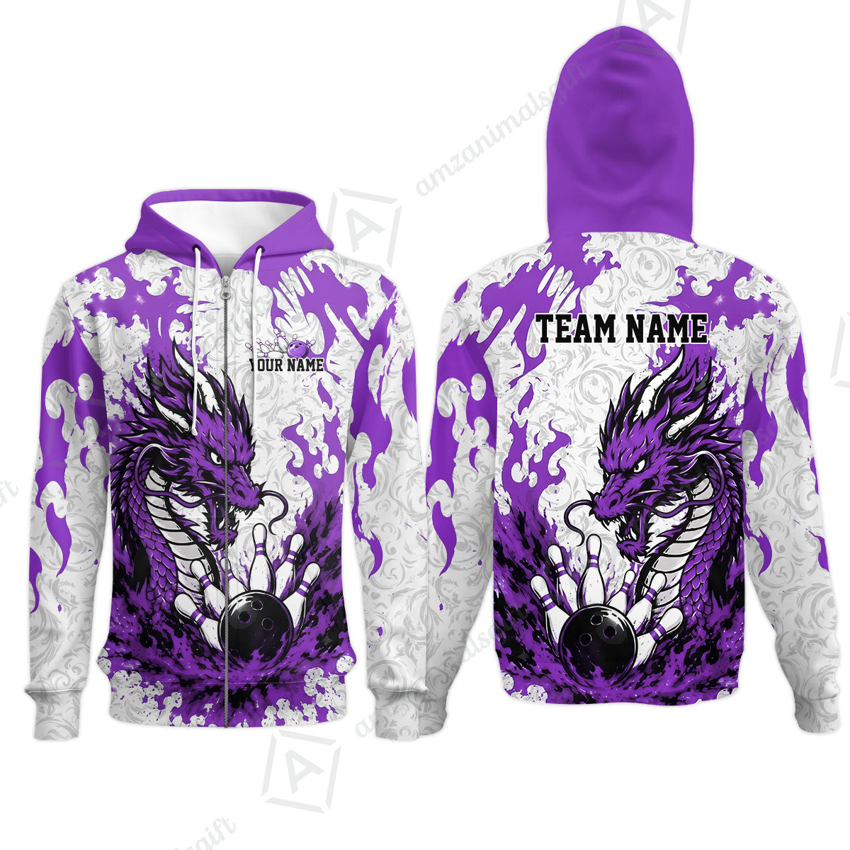 Custom Bowling Jersey Polo Shirt, Fierce Crimson Fire Dragon Strike, Custom Bowling Jersey Team Shirt For Players With Name and Team Name