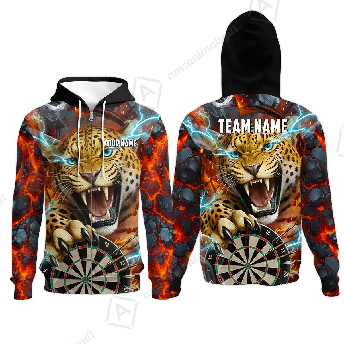 Custom Darts Team Jersey, Personalized Leopard Darts Polo Shirt For Players With Name & Team Name
