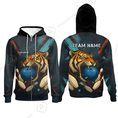 Custom Tiger Strike Bowling Team Jerseys Polo Shirts, Bowling uniforms,  Tiger Strike Bowling Personalized Name And Team Name