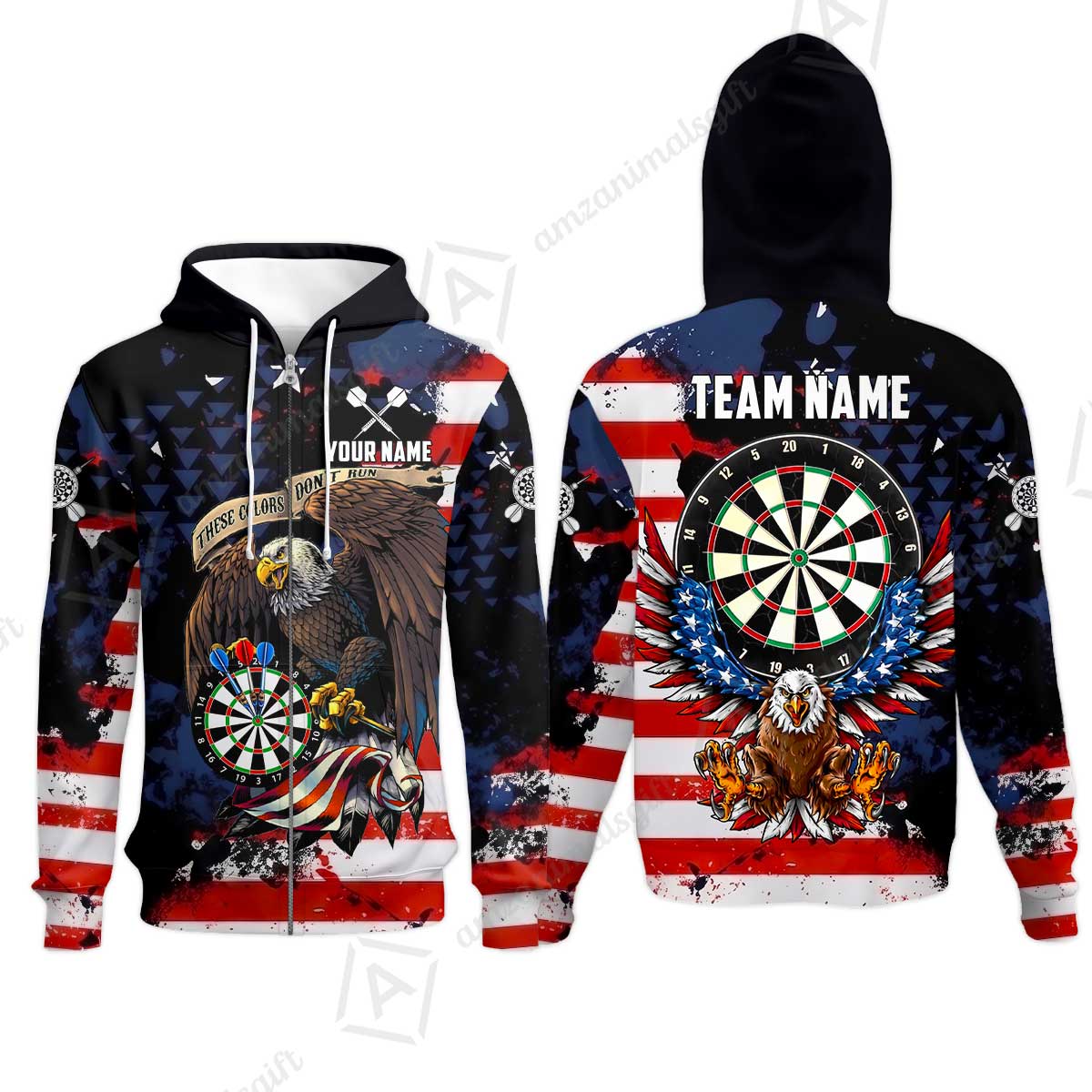 Customized Americana Eagle These Colors Don't Run Darts Jersey, Personalized Name And Team Name For Dart Players