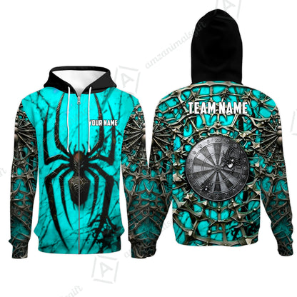 Custom Darts Jersey Polo Shirt, Gothic Widow Spiderweb, Custom Dart Jersey Team Shirt For Players With Name & Team Name