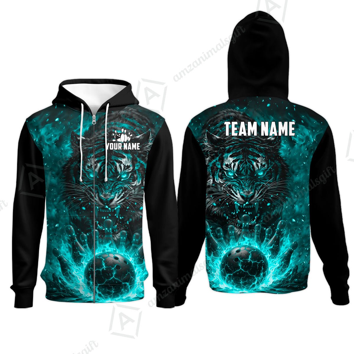 Custom Bowling Jersey Polo Shirt, Cursed Phantom Tiger, Custom Bowling Jersey Team Shirt For Players With Name & Team Name