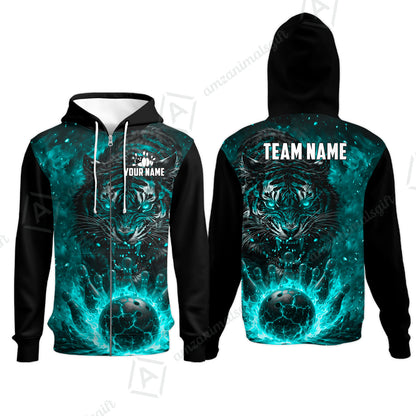 Custom Bowling Jersey Polo Shirt, Cursed Phantom Tiger, Custom Bowling Jersey Team Shirt For Players With Name & Team Name