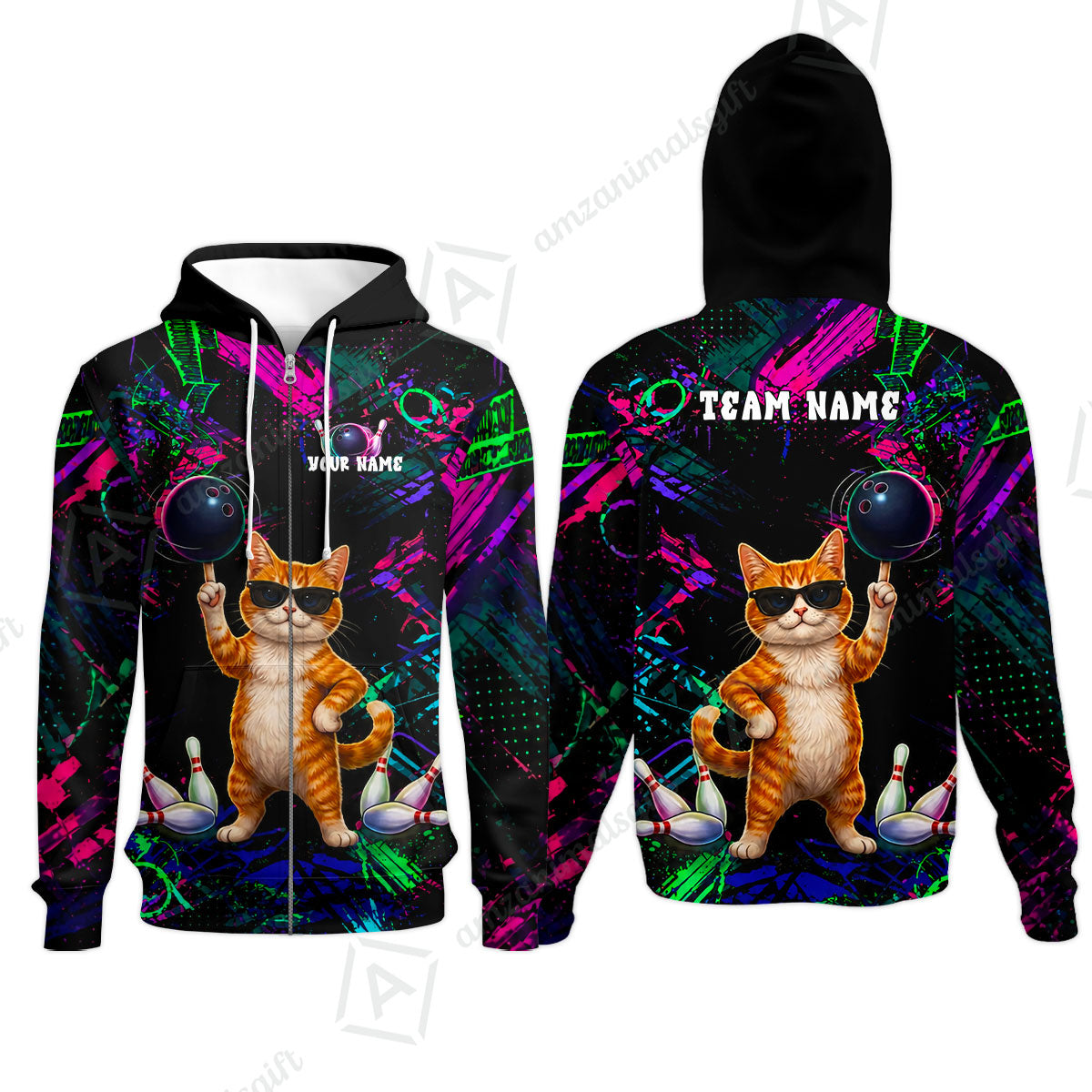 Custom Bowling Jersey Polo Shirt, Cool Cat Roller, Custom Bowling Jersey Team Shirt For Players With Name and Team Name