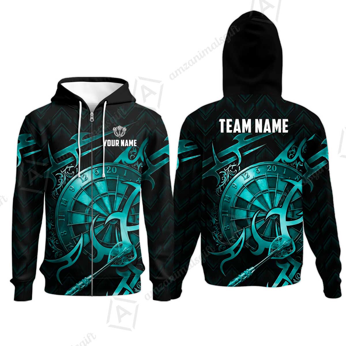 Custom Darts Jersey Polo Shirt, Tribal Darts & Mechanical Inferno, Custom Dart Jersey Team Shirt For Players With Name & Team Name