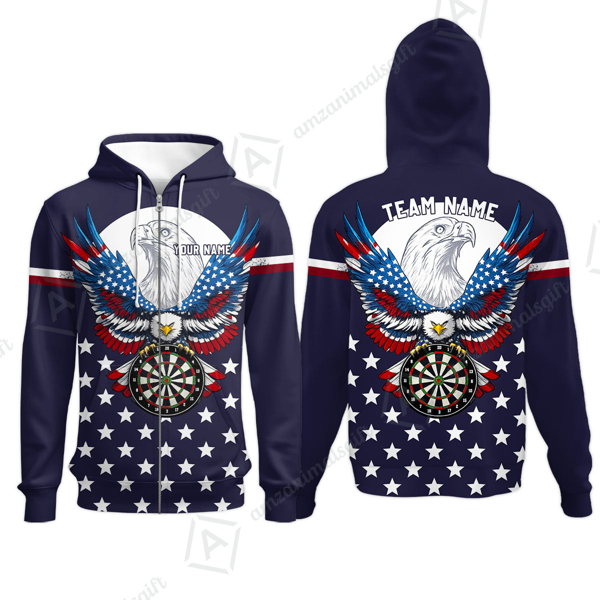Custom Darts Jersey Polo Shirt, American Eagle, Custom Dart Jersey Team Shirt For Players With Name & Team Name
