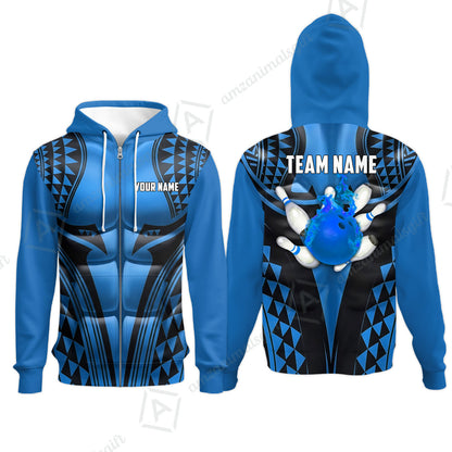 Custom Bowling Jersey Polo Shirt, Polynesian Strike, Custom Bowling Jersey Team Shirt For Players With Name & Team Name