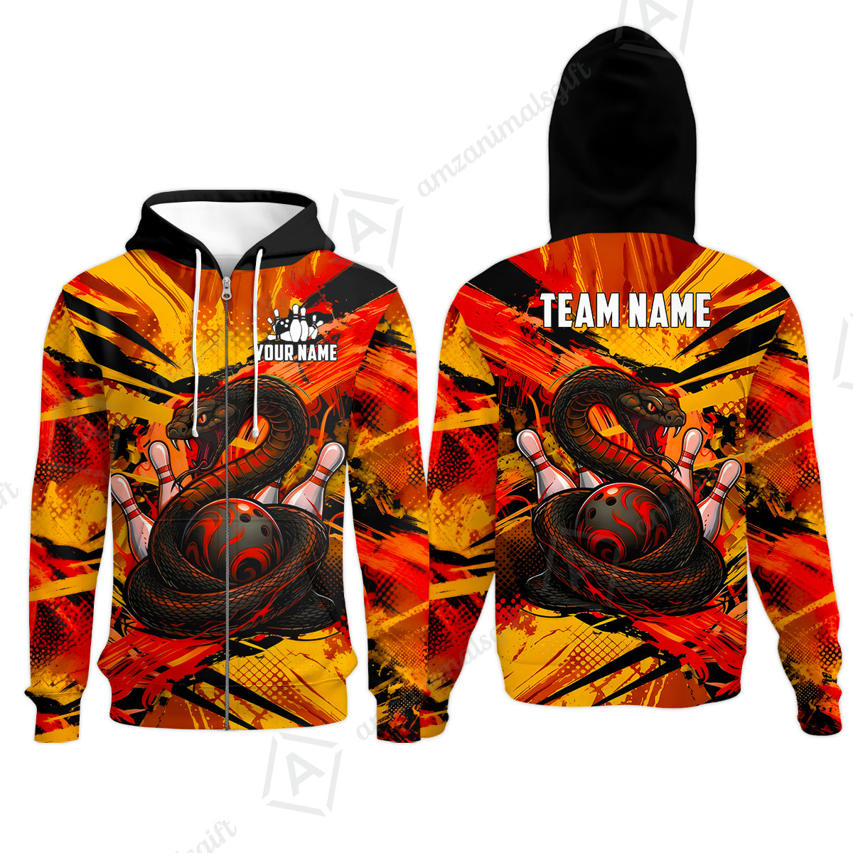 Custom Bowling Jersey Polo Shirt, Viper Venom Strike & Cyberpunk Splash, Custom Bowling Jersey Team Shirt For Players With Name & Team Name
