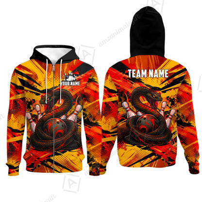 Custom Bowling Jersey Polo Shirt, Viper Venom Strike & Cyberpunk Splash, Custom Bowling Jersey Team Shirt For Players With Name & Team Name