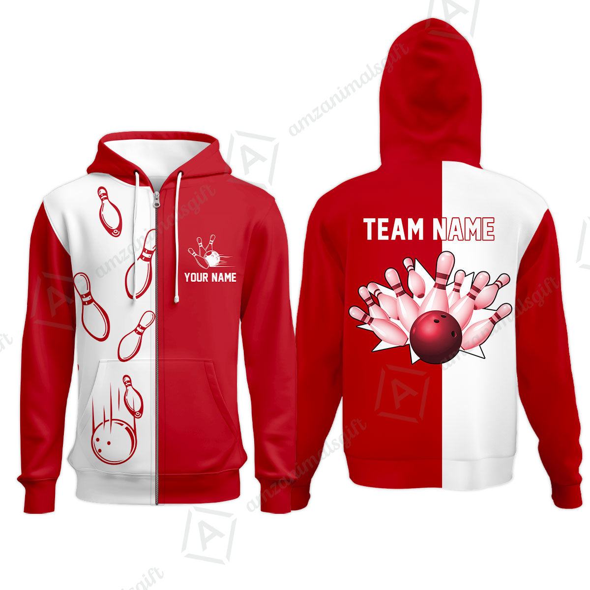 Custom Bowling Polo Shirts, Red And White Retro Vintage Bowling Polo Shirts For Men Custom Bowling Team Jerseys