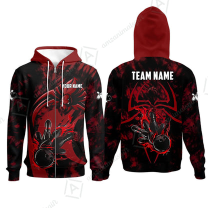 Custom Bowling Jersey Polo Shirt, Neon Venom Spider Monster, Custom Bowling Jersey Team Shirt For Players With Name and Team Name