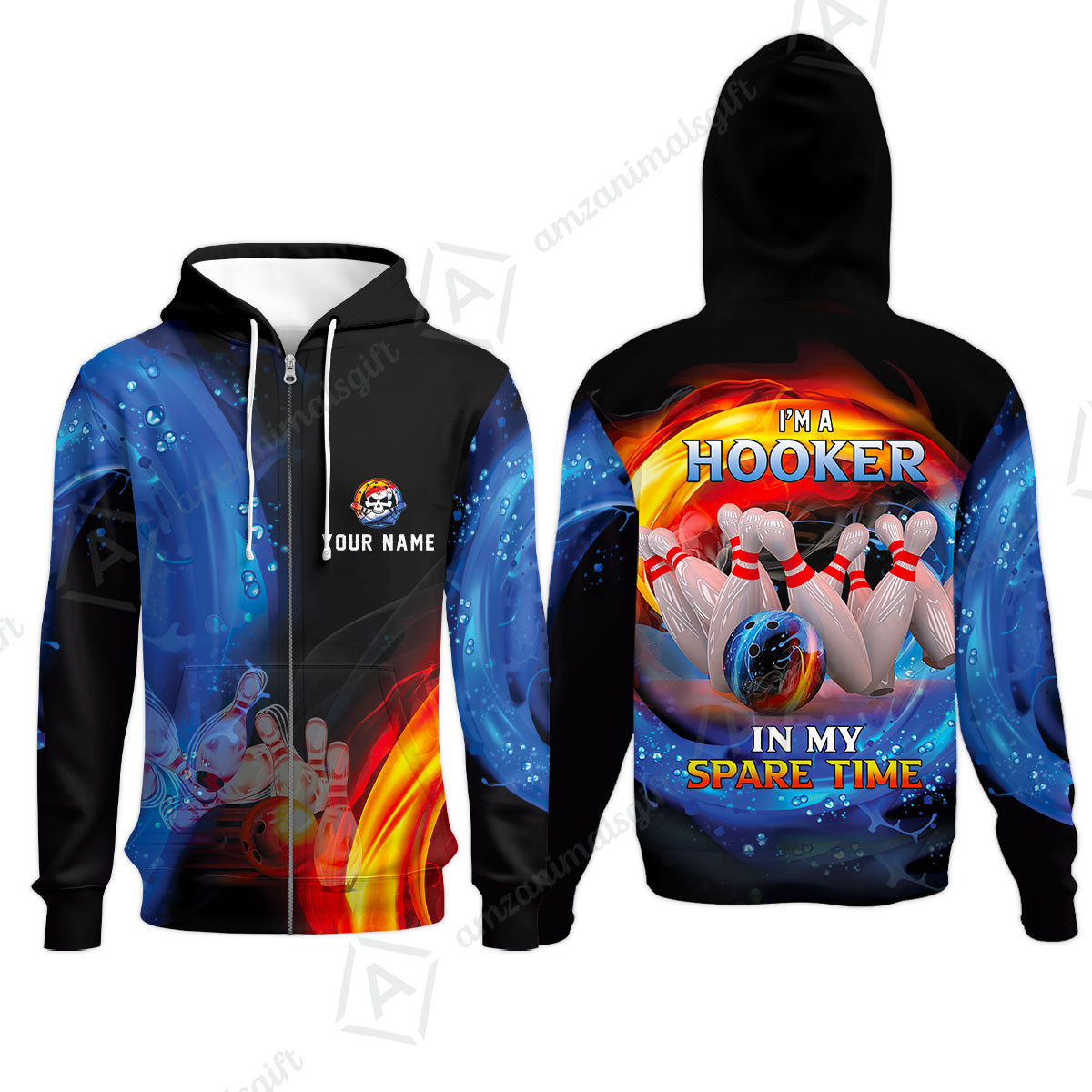 Customized Name Bowling Men Polo Shirts - Bowling I'm A Hooker In My Spare Time Personalized Polo Shirt