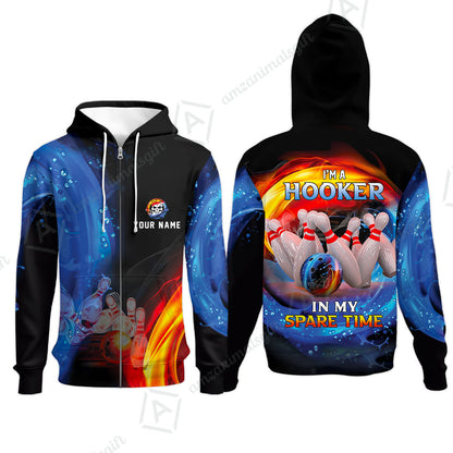 Customized Name Bowling Men Polo Shirts - Bowling I'm A Hooker In My Spare Time Personalized Polo Shirt