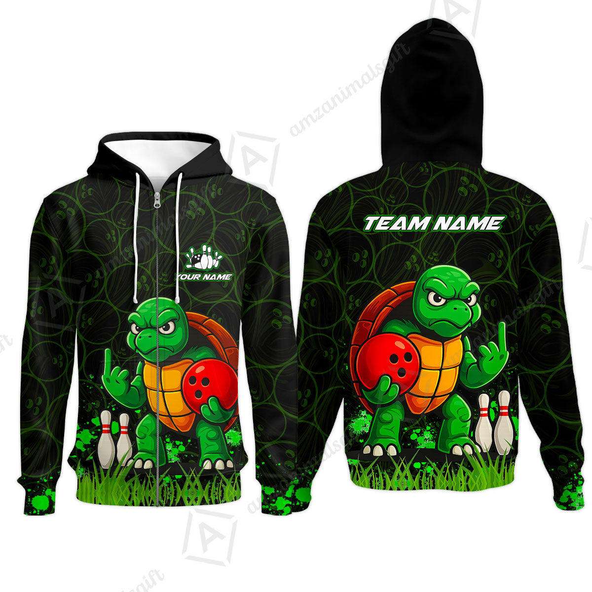 Customized Bowling Unisex Polo Shirt, Bowling Ninja Turtle, Bowling Uniform - Personalized Name And Team Name