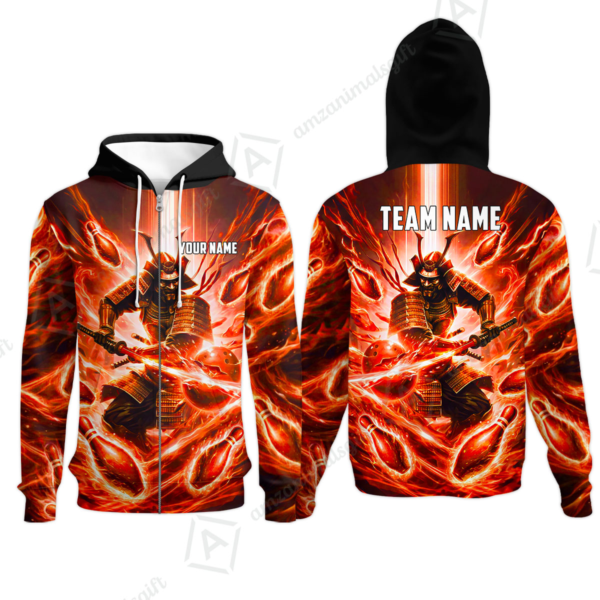 Custom Bowling Jersey Polo Shirt, Japanese Samurai Warrior Bowling, Custom Bowling Jersey Team Shirt For Players With Name & Team Name