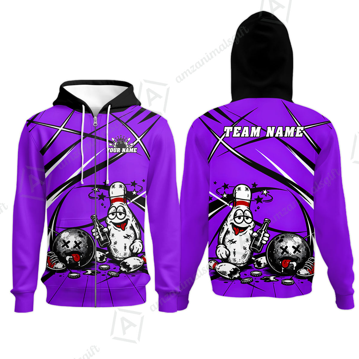 Custom Bowling Jersey Polo Shirt, Drunk Bowling Pin And Ball, Custom Bowling Jersey Team Shirt For Players With Name & Team Name
